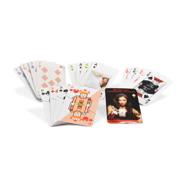 Speelkaarten Bedrukte voor- en achterzijde | Speelkaarten bedrukken | Spellen voor binnen | Relatiegeschenken | OrangeSmile