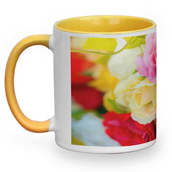 Gekleurde binnenkant en oor mok - Full colour bedrukt